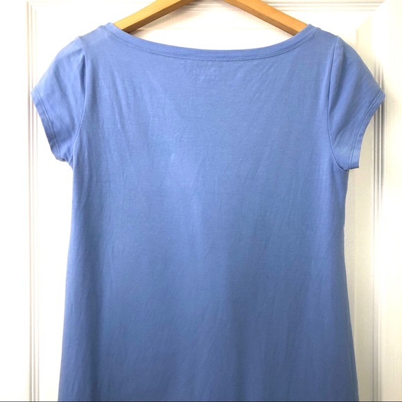 Eileen Fisher Organic Cotton Blend Tee Shirt Dress in Periwinkle Powder … - Picture 9 of 14